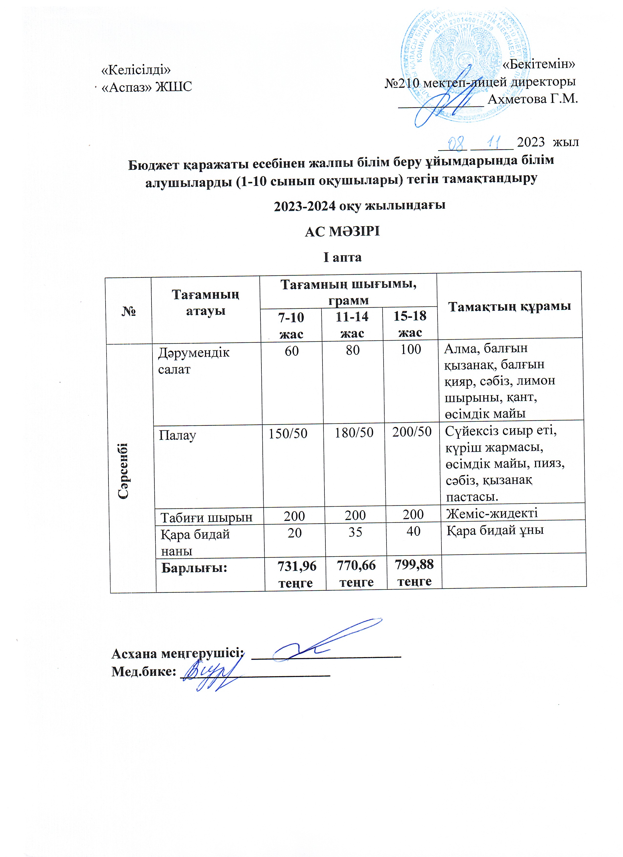 ас мәзірі 08.11.2023